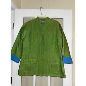 Cupcake International Textured Green Jacket | Minimalist Green XL Lagenlook